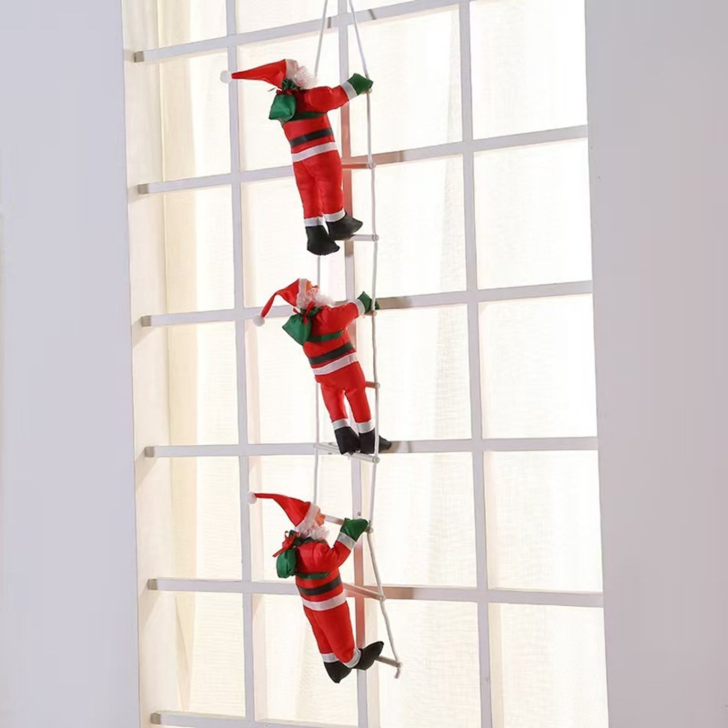 Hangende kerstman decoratie Maat L - 90 x 30 cm