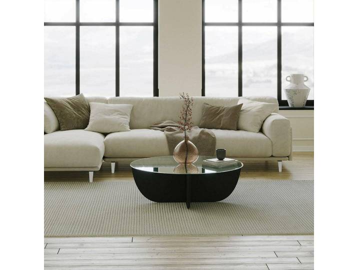 Jolanda - Table Basse\, 90x90x30h cm Noir\, Forme Ronde