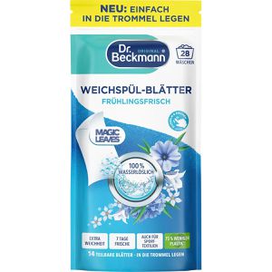 Dr.Beckmann Weichspüler Magic Leaves Frühlingsfrisch, vegan, Blätter, pflanzliche Inhaltsstoffe, 100% wasserlöslich, 28 WL
