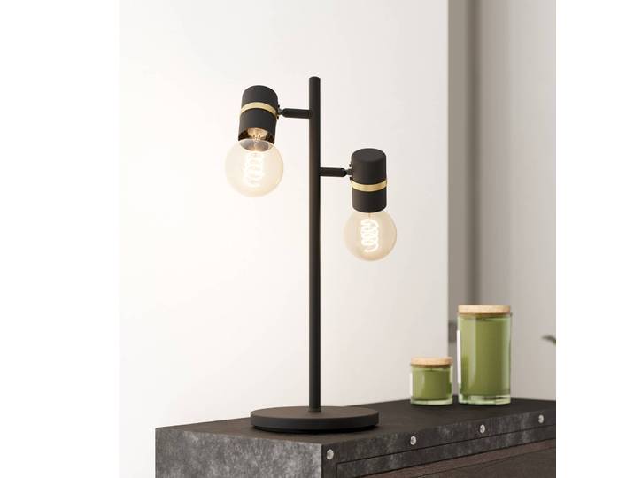 EGLO Tischlampe Lurone, schwarz, für Wohn- / Esszimmer, Metall, Modern