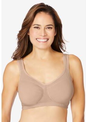 Plus Size Women's Wireless Leisure Bra by Comfort Choice in Nude (Size 44 D)