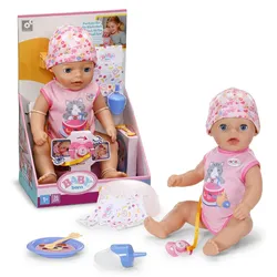BABY born Lena in pinken Strampler 36 cm mit 7 Funktionen ab 1 Jahr
