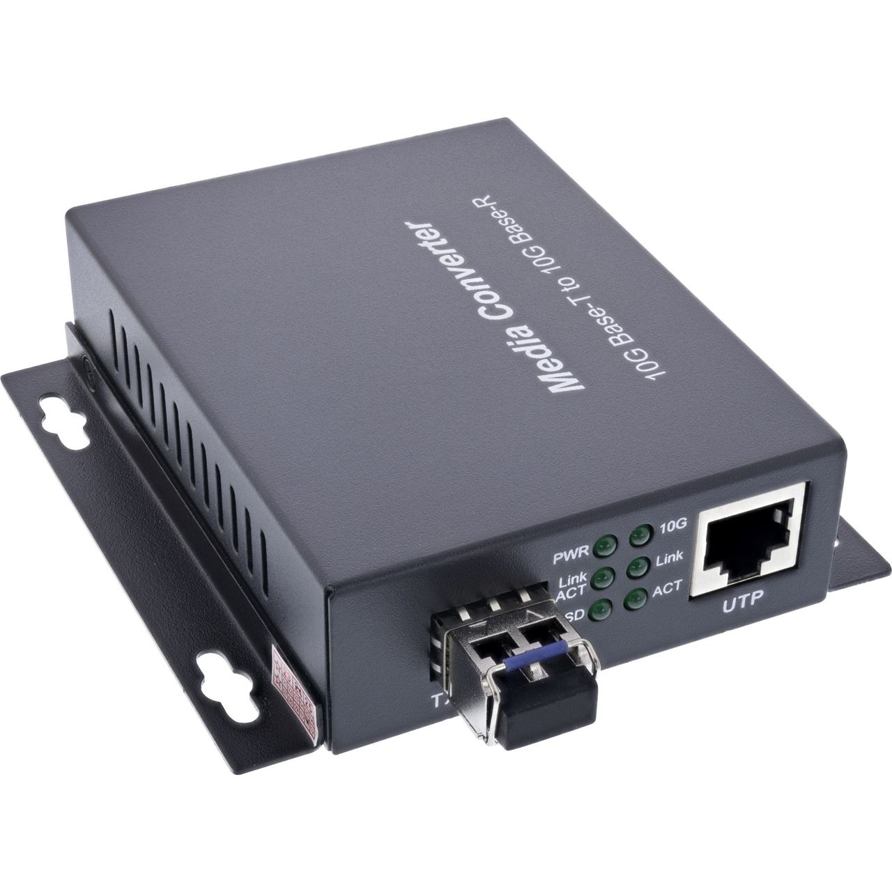 InLine Netzwerk Media Konverter 10Gb/s TP zu SFP+ LWL (für LC Duplex), SM, 10km