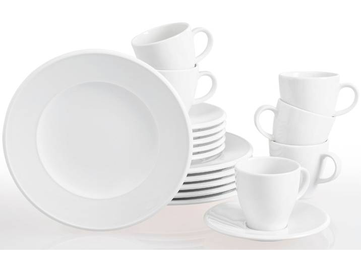 Kaffeeservice RETSCH ARZBERG Geschirr-Set, Service Novo , weiß, 18 Stk., Porzellan, Geschirr-Sets, Kaffeeservice, Made in Germany, 18 Teile, für 6 Personen