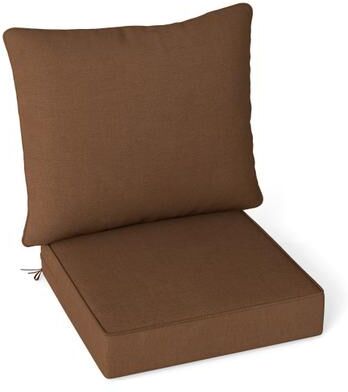 Costway Deep Seat Chair Cushion Pads Set with Rope Belts for Indoor and Outdoor-Brown