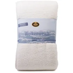 Gözze Schaffellimitat-Decke Wolkenweich, traumhaft weiche Kuscheldecke, 150x200 cm, wollweiß