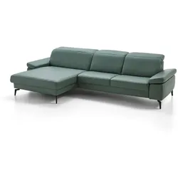 HUKLA Ecksofa Montpelier Leder Blau Opal