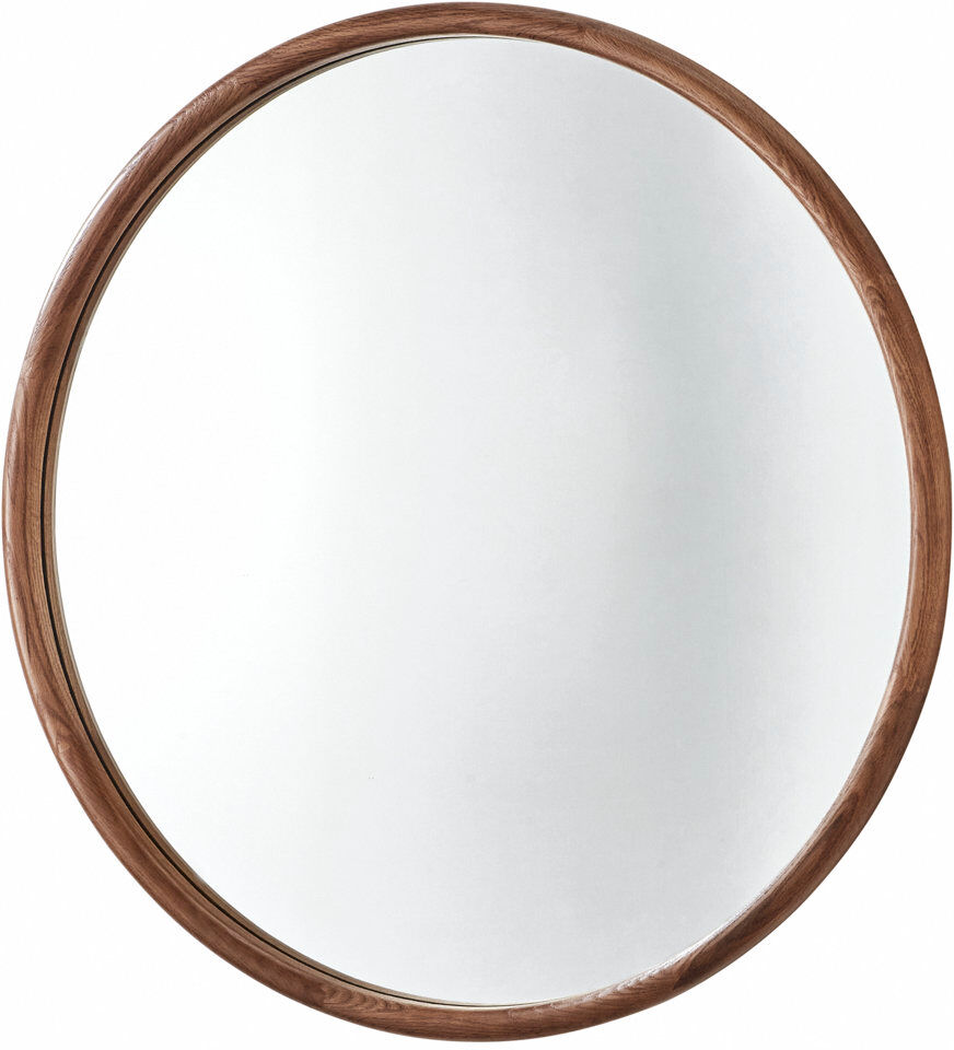 George Oliver Solid Wood Wall Mirror Brown Wood 60 cm H x 60 cm W