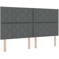 vidaXL, Boxspringbett, Boxspringbett Mit Matratze & Led Stoff Dunkelgrau (180 x 200 cm)