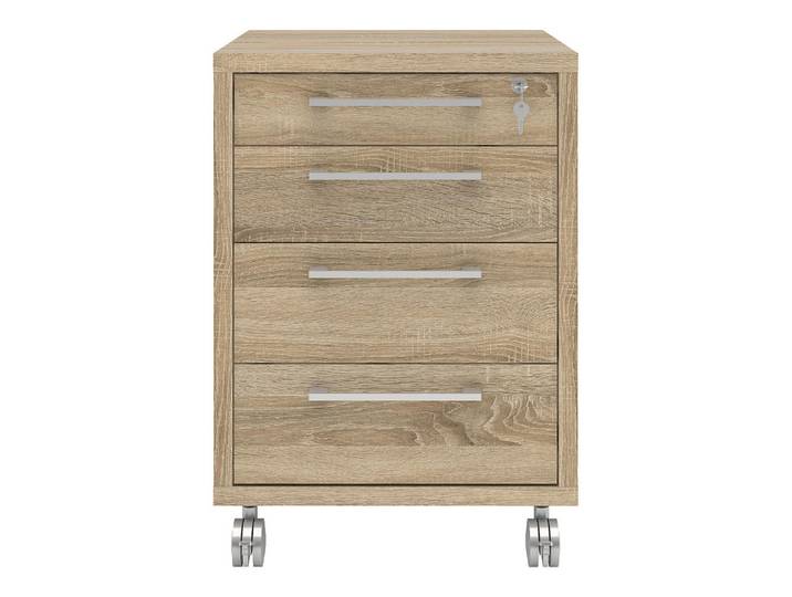 ebuy24 Rollcontainer Eiche Dekor, Eiche Wotan, 48x68x49 cm, Büromöbel, Schreibtischcontainer, Rollcontainer