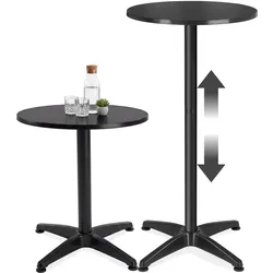 tectake® Aluminium-Bistrotisch, wetterfest, Zementsockel, Belastbarkeit 60 kg, höhenverstellbare Kunststofffüße