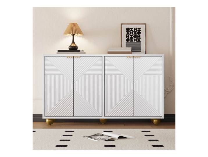 Furnishings Home Beistellschrank Sideboard Schließfach mit 4 Türen und 4 Ablagefächern (Set, 1er Set)