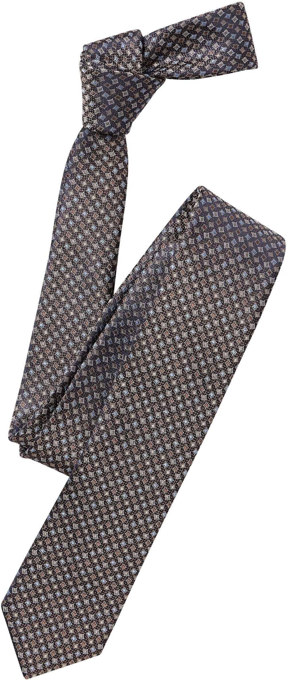 Krawatte VENTI "VENTI Krawatte Print", Herren, braun, 100% Seide, Krawatten