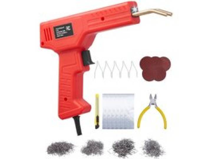 VEVOR Kunststoff Schweißgerät, 100 W Kunststoff Reparatur Set mit 800 Heißklammern, Schweißpistole, Kunststoff-Autostoßstangen mit LED-Licht für Kajaks, Spielzeuge, Reparatur von Kunststoffrissen