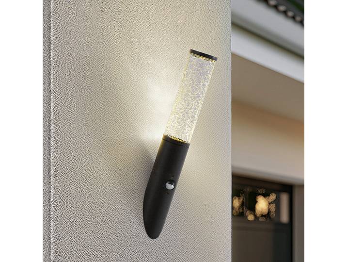 Applique d'extérieur Gavros, capteur, noir, aluminium - Lindby - Terrasse - Moderne - À ampoule unique