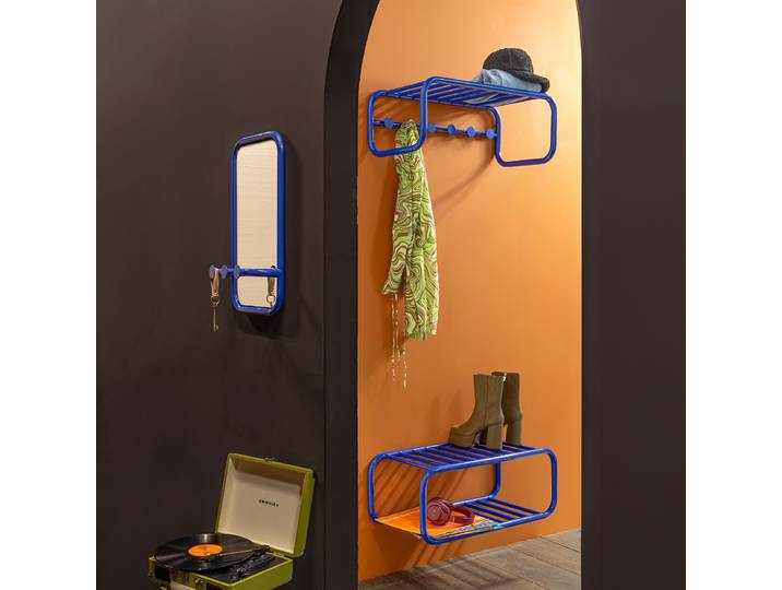 Porte-manteaux mural Retro 72 x 25 x 35cm Bleu/Bleu