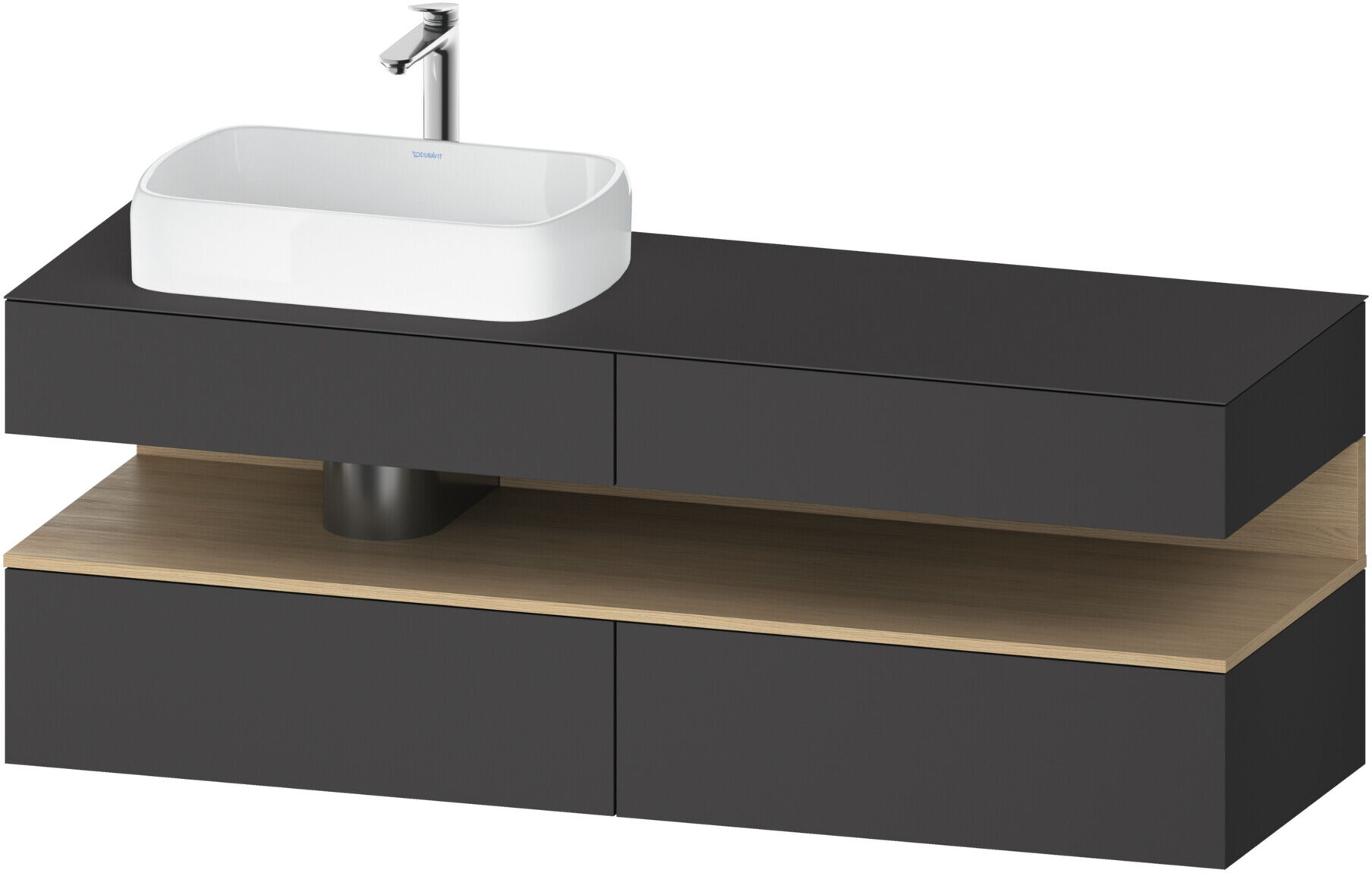 Duravit Waschtischunterschrank Qatego 160x55x60cm, E na/gra m, Pl, B l, B (QA4777030490010)