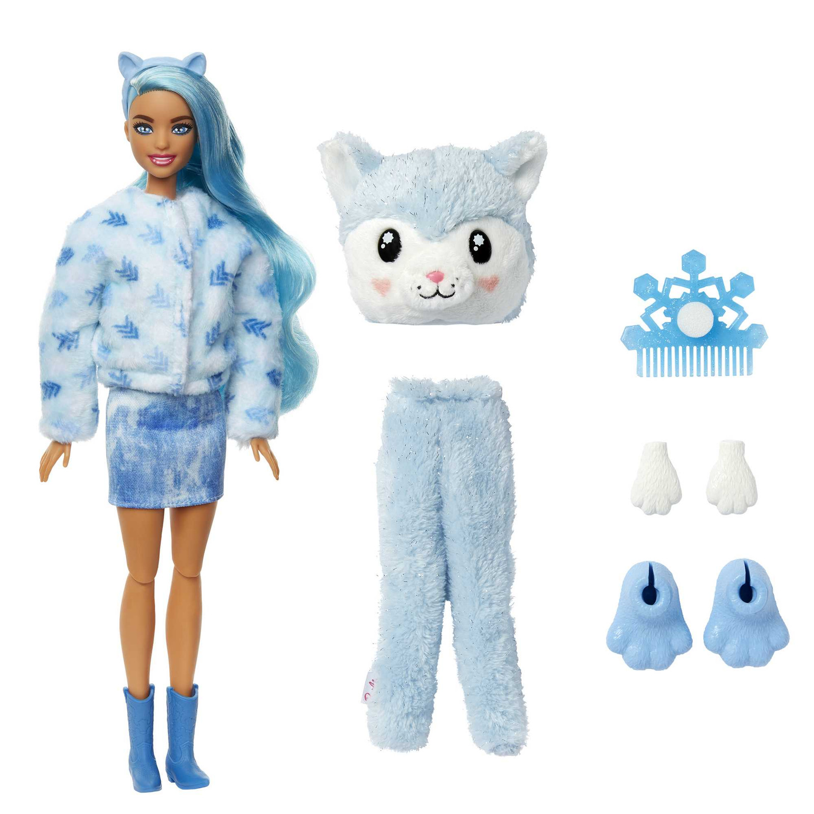 Barbie Cutie Reveal Winter Sneeuwvlokken Pop - Husky