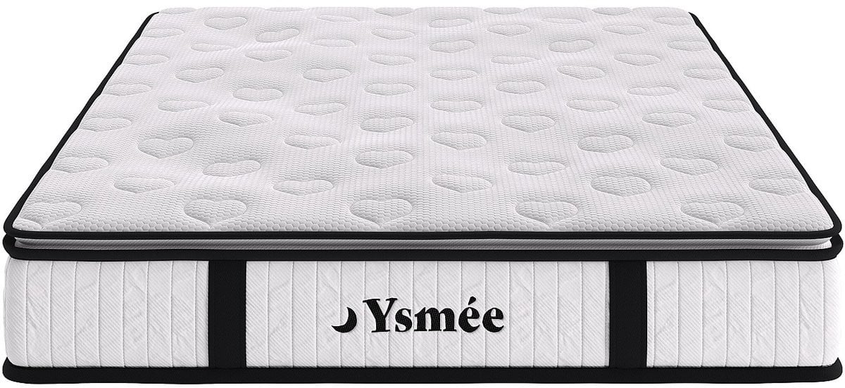 YSMÉE American Dream bedset met opbergruimte en matras met pocketveren, licht houteffect, 160 x 200 cm