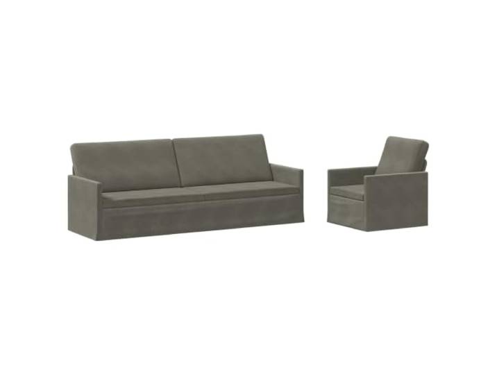 vidaXL Sofa-Set 2 pcs Hellgrau Cordstoff Bietet langfristige Unterstützung, Garantiert plüschige Entspannung, Verbessern die Nutzungskomfort