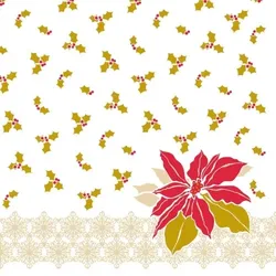 Mank Softpoint Serviette Anja, 40 x 40 cm, 50 Stück - Weihnachten Amaryllis