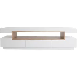 TV-Möbel Design weiß und Holz L200 cm LIVO