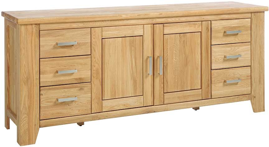 Pharao24.de Wohnzimmer Anrichte aus Wildeiche Massivholz 202 cm breit