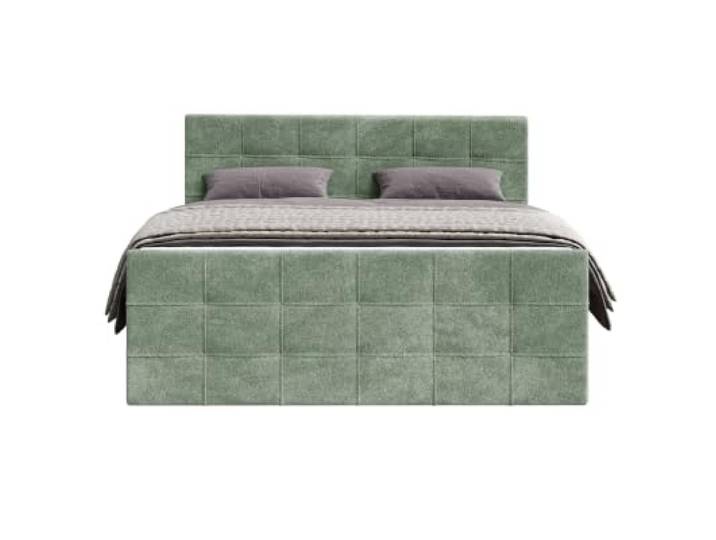 Chilly. Möbel Design Bett Modena - Komfort Boxspringbett mit gesteppter Optik, Matratze und Topper - 180x200 cm - Monte Grün