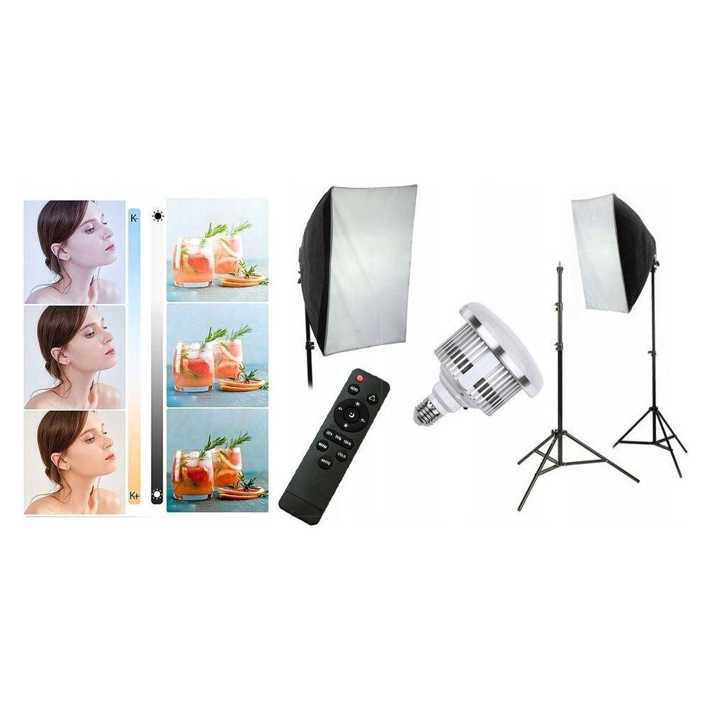 Xrec Zestaw 5w1 Lampa Led 200w (1600w) 3000-6500k + Pilot Softbox 50x70cm Statyw 230cm / Led803 (XREC)