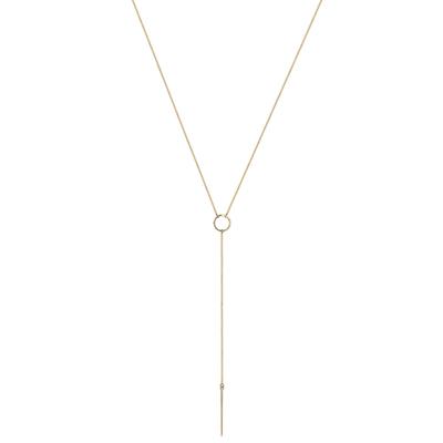 Y-Kette ELLI "Halskette Y-Kette Trend Minimal 925 Silber" Gr. 60, gold, Halsketten, Damen, ohne Stein, Silber 925 (Sterlingsilber)