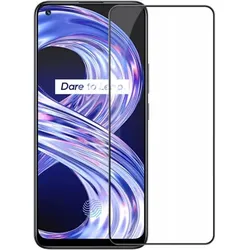 Screenguard Realme 8 Pro Full Screen Panzerglas Schutzfolie 2.5D 9H (Realme 8 Pro), Smartphone Schutzfolie, Schwarz