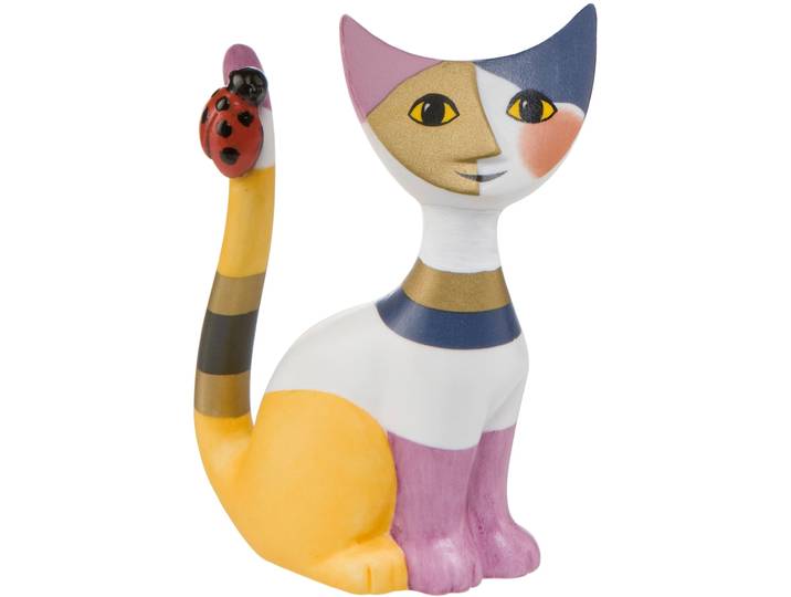 Sammelfigur GOEBEL Figur Rosina Wachtmeister - Piccola coccinella , bunt, B:3,5cm H:8cm T:6cm, Biskuitporzellan, Dekofiguren, Sammelfigur, Katze