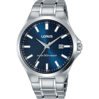 Quarzuhr LORUS, silber (silberfarben, blau), Armbanduhren, Herren, silberfarben, Quarzuhr, Armbanduhr, Herrenuhr, Edelstahlarmband, analog, Datum
