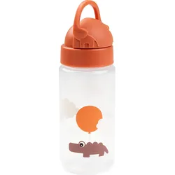 Happy Clouds Bidon 350 ml orangefarben mit Strohhalm