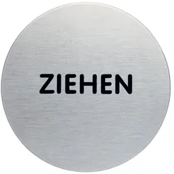 Türschild, Ziehen, Edelstahl, Ø 65 mm