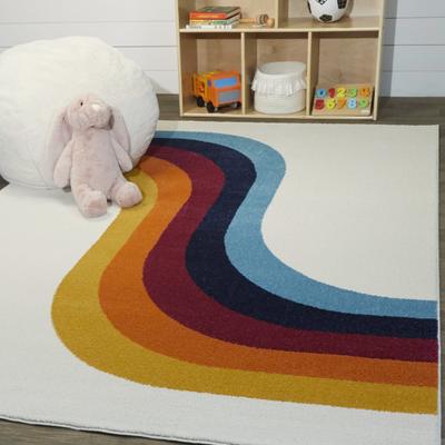 Balta Rugs Mod-Tod Caroline Abstract Rainbow Kids Area Rug