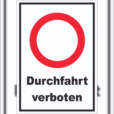 HB-Druck Durchfahrt verboten Aufkleber A9 (37x52mm)