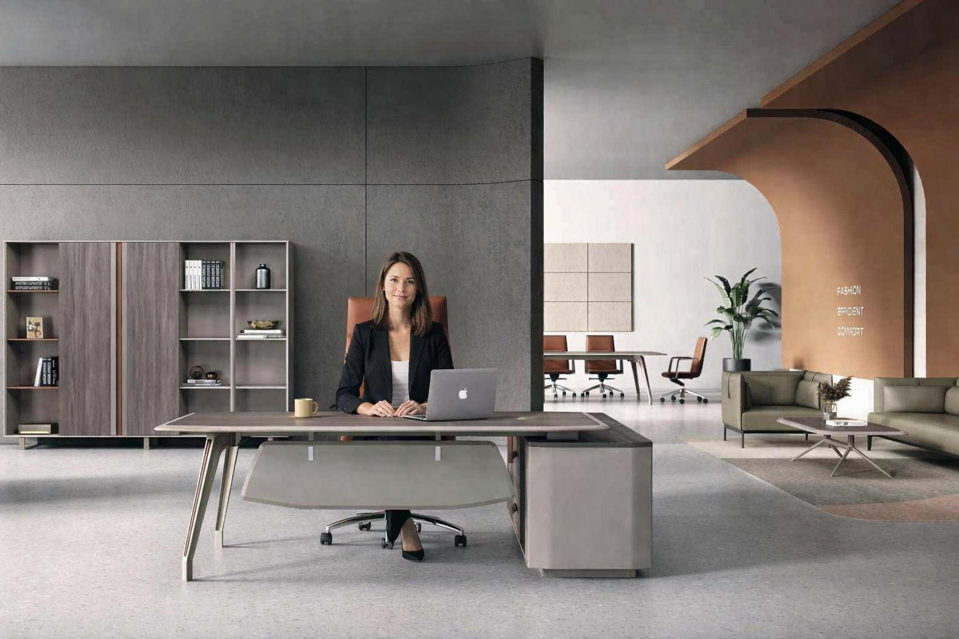 Modernes Arbeitszimmer Set Eckschreibtisch Aufbewahrungsschrank 2tlg
