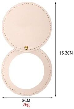 Uplift Picks Ultra Thin PU Leather Pocket Mirror Double Sided Stainless Steel Travel Mirror 09