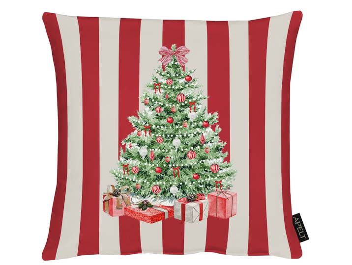 Dekokissen APELT 3713 , weiss (rot, weiß, bedruckt), B:40cm L:40cm, Baumwolle, Polyester, Dekokissen_Sitzkissen_Kissenhüllen, Dekokissen