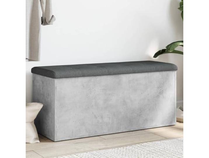 TEKGHUT Sitzbank mit Stauraum Betongrau 102x42x45 cm Holzwerkstoff Holzwerkstoff, Stauraum, gepolstertes Sitzkissen, stabile Scharniere, vielseitig einsetzbar
