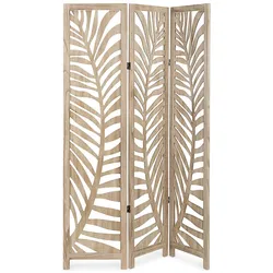 Paravent Farn aus Paulowniaholz, klassisches Design, natur, klappbar, für den Innenbereich