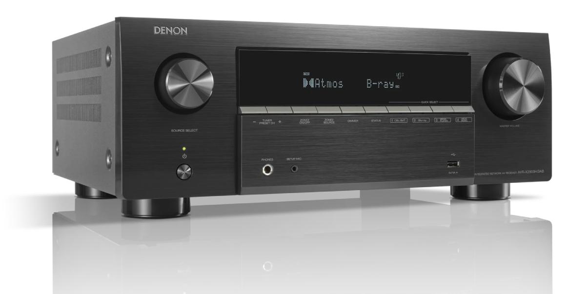 Denon AVR-X2900H AV-Receiver 7.2-Kanal 3D-Audio Dolby Atmos DTS:X HEOS Multiroom 4K/8K DAB