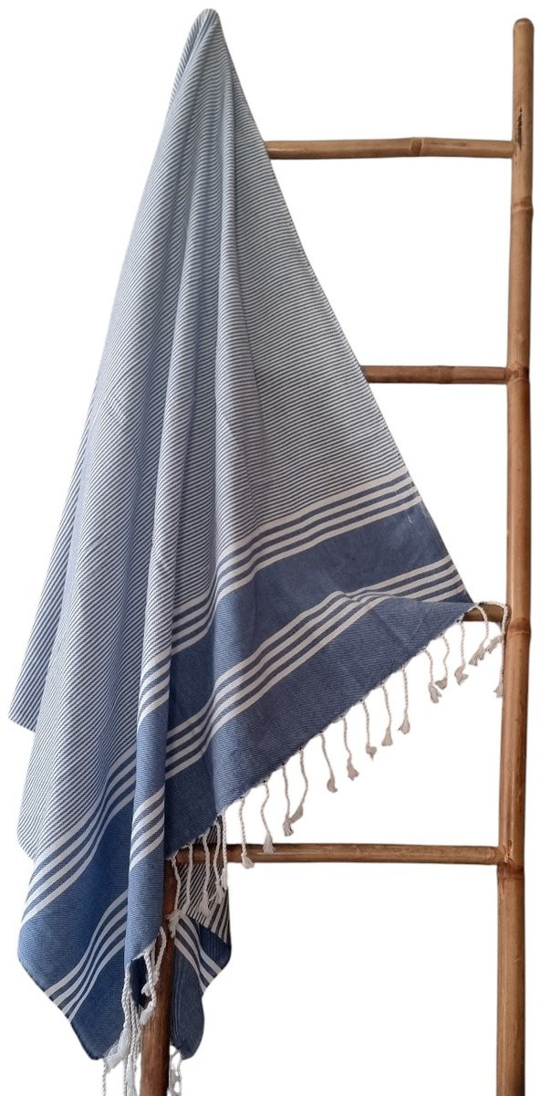 Ederlezi Erfgoed Hamamdoek Handgeweven 100% Katoen Blauw 100x180 cm