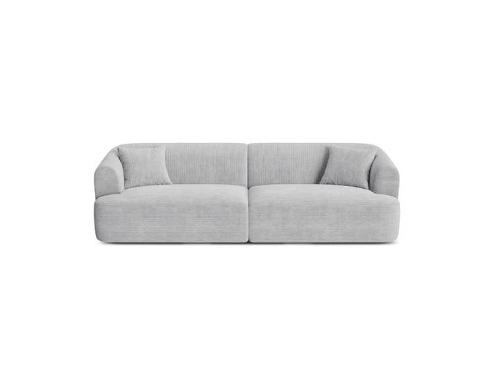 Cosmopolitan Design Modulares-Sofa Campi aus Cord silber 4 Sitzplätze, Silberfarben, 90x70x255 cm, Wohnzimmer, Sofas & Couches, Sofas
