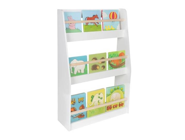 Relaxdays Bücherregal, offene Fächer, Kinderbücherregal, in verschiedenen Maßen, Spielsachenregal Kinder, weiß/Natur