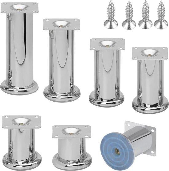 Set van 8 Meubelpoten Chroom Ø 47 mm met Vloerglijders voor Vaste Meubels
