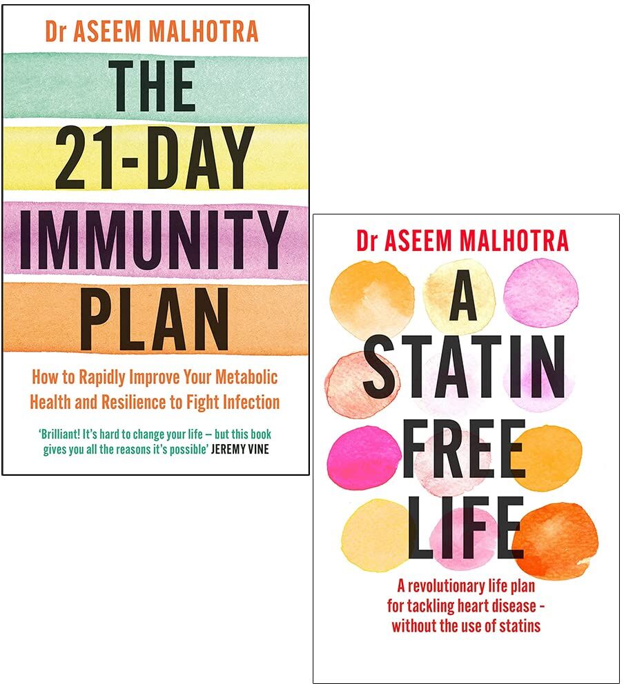 Yellow Kite Dr Aseem Malhotra Collection 2 Books Set (The 21-day Immunity Plan, A Statin-free Life)