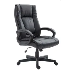 CLP Bürostuhl ergonomisch mit Rollen und Höhenverstellung, Chefsessel höhenverstellbar und Wippfunktion, rückenschonend, Drehstuhl Sparta