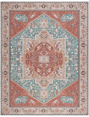 SAFAVIEH Tucson Machine Washable Slip Resistant Masha Traditional Rug